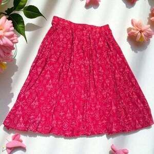 LuLaRoe Pink Midi A-Line Pleated Skirt